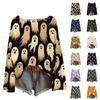 Women's Long Sleeve Halloween Print Knit Pullover Top Round Neck Casual Sweater