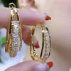 High-End Crystal Mesh Circle Earrings for Women - Fashionable and Elegant Design