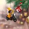 Motorrad Hund Acryl Hängende Dekoration Hause Innen Weihnachten Baum Auto Rückspiegel 2D Flache Gelb Hoodie Reiten Welpen Hängende Ornament