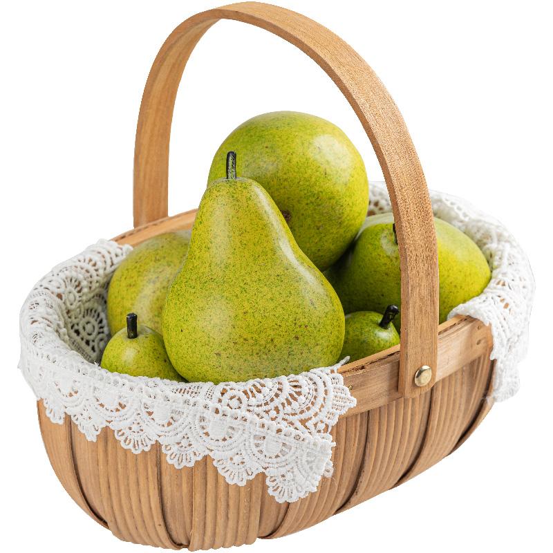 Simulated Fruit Ornaments Pear Fruit Basket Desktop Decorative Handicrafts Storage Container Home Decoration Accessories