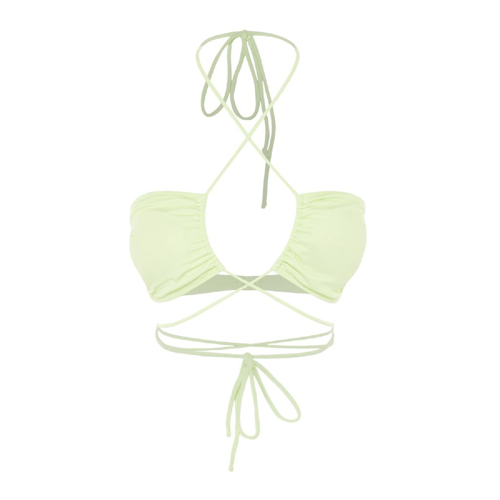 Schwarzes trägerloses Bikinioberteil zum Binden Tbess21bu0411