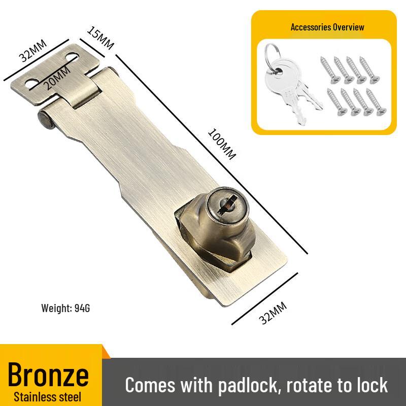 Антикварная бронзовая дверная защелка-замок Shengbai