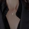 Glossy Cross Necklace Female Small Exquisite Cold Wind Advanced Sense Collarbone Chain Tide