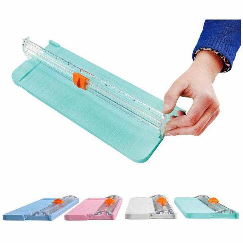 Kompakter und stilvoller Schiebe-Mini-Papiercutter, tragbar, mit Lineal für präzise Schnitte