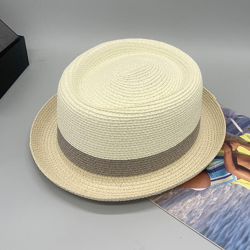 

Classic Fashionable Men s and Women s Handmade Woven Sunshade Jazz Straw Hat with Summer Hat Binding and Color Matching Design 55-58CM