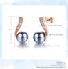 Black Imitation Pearl Stud Earring For Women Korean Fashion Rose Gold Color Jewelry Austrian Crystal Top Quality ZYE668