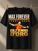 Max Forever Clean Singer Silhouette With Orange Layout Gold Gli Anni Oro Text And Stadium 2026 Unisex All TShirt
