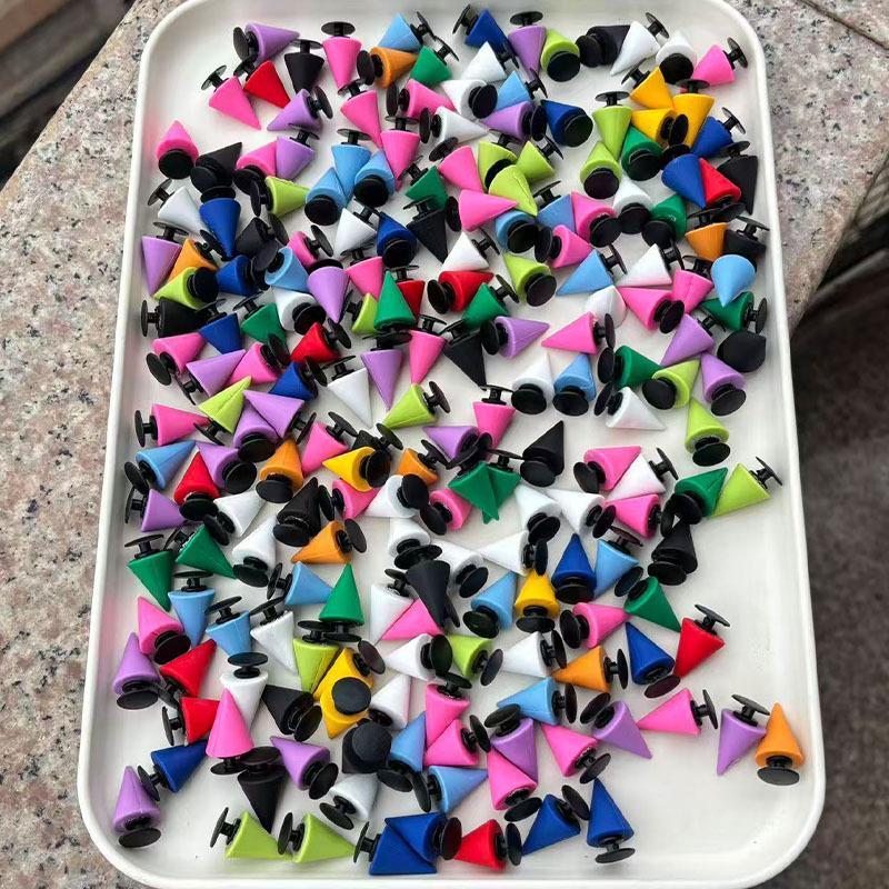 10Pcs Waterproof PVC Shoe Charms Multi-color Rivet Creative Clog Decor Accessories for Garden Shoes Party Favors