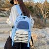 Schoolbag contrasting color outdoor sports mountaineering bag female 1011 new male college student commuting backpack light travel backpack tide