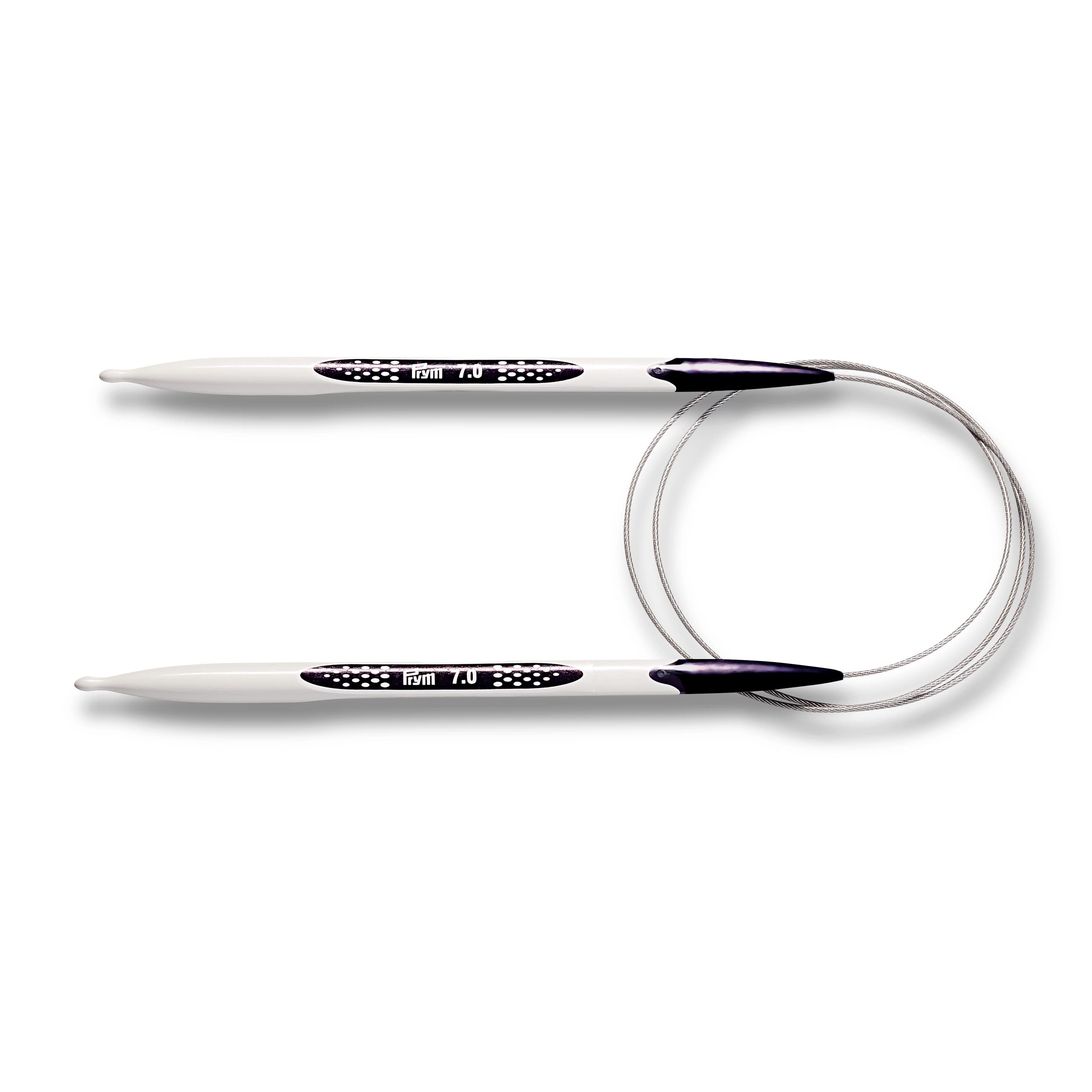 Вязальные эргономичные круговые спицы, 80 см, 7,0 мм белый