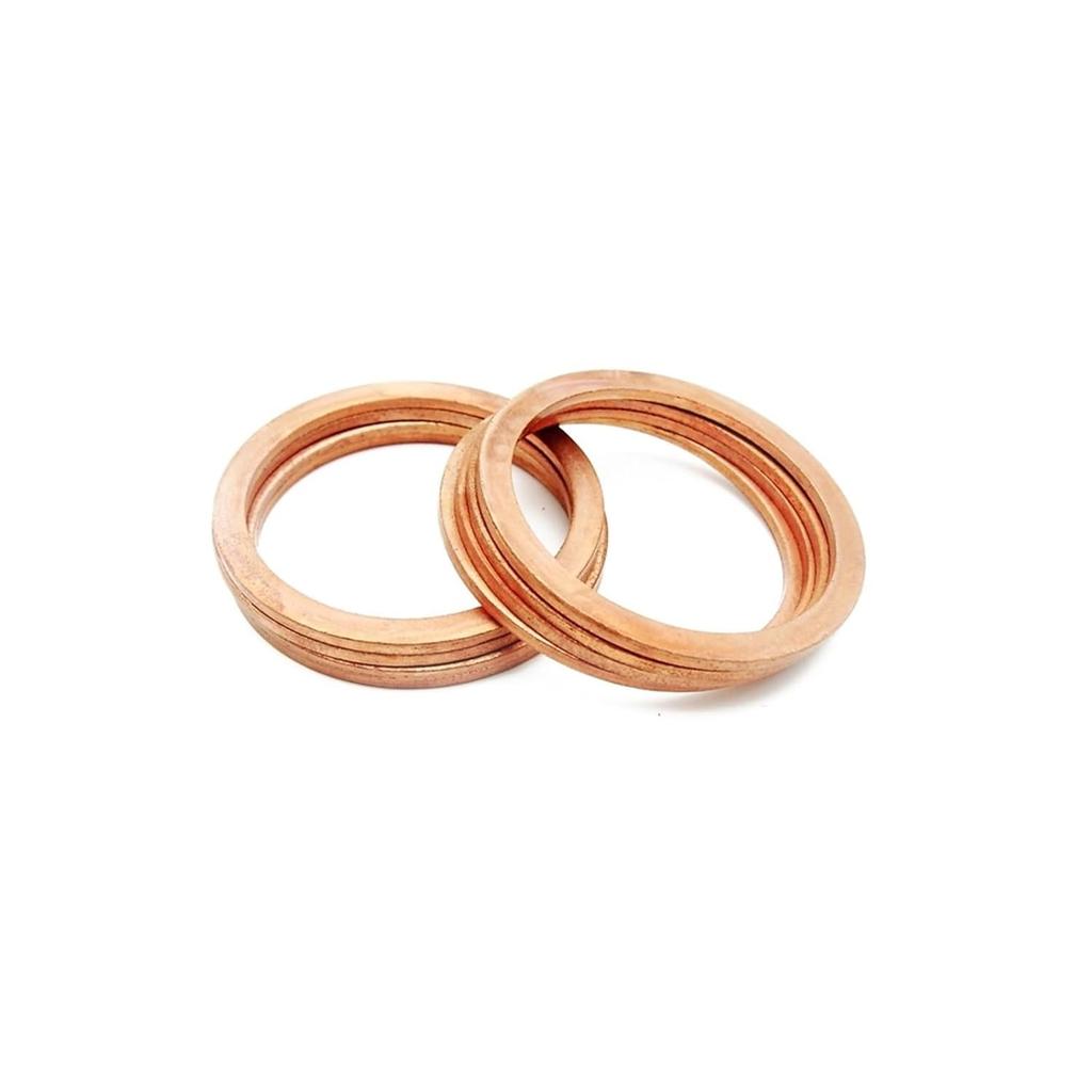Copper Flat Washer M25 Seal Gasket Inner Diameter 25mm Sealing Ring Thin Sheet T3 Red Copper Washer(25x31x3 (5pcs))