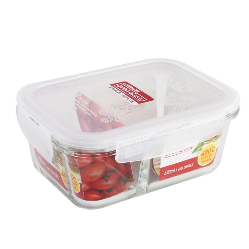 LocknLock 630ml Divided Heat-Resistant Glass Food Container