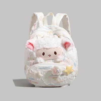 High-value Cute Lamb Backpack Winter New Female College Student Schoolbag Large-capacity Commuter Backpack