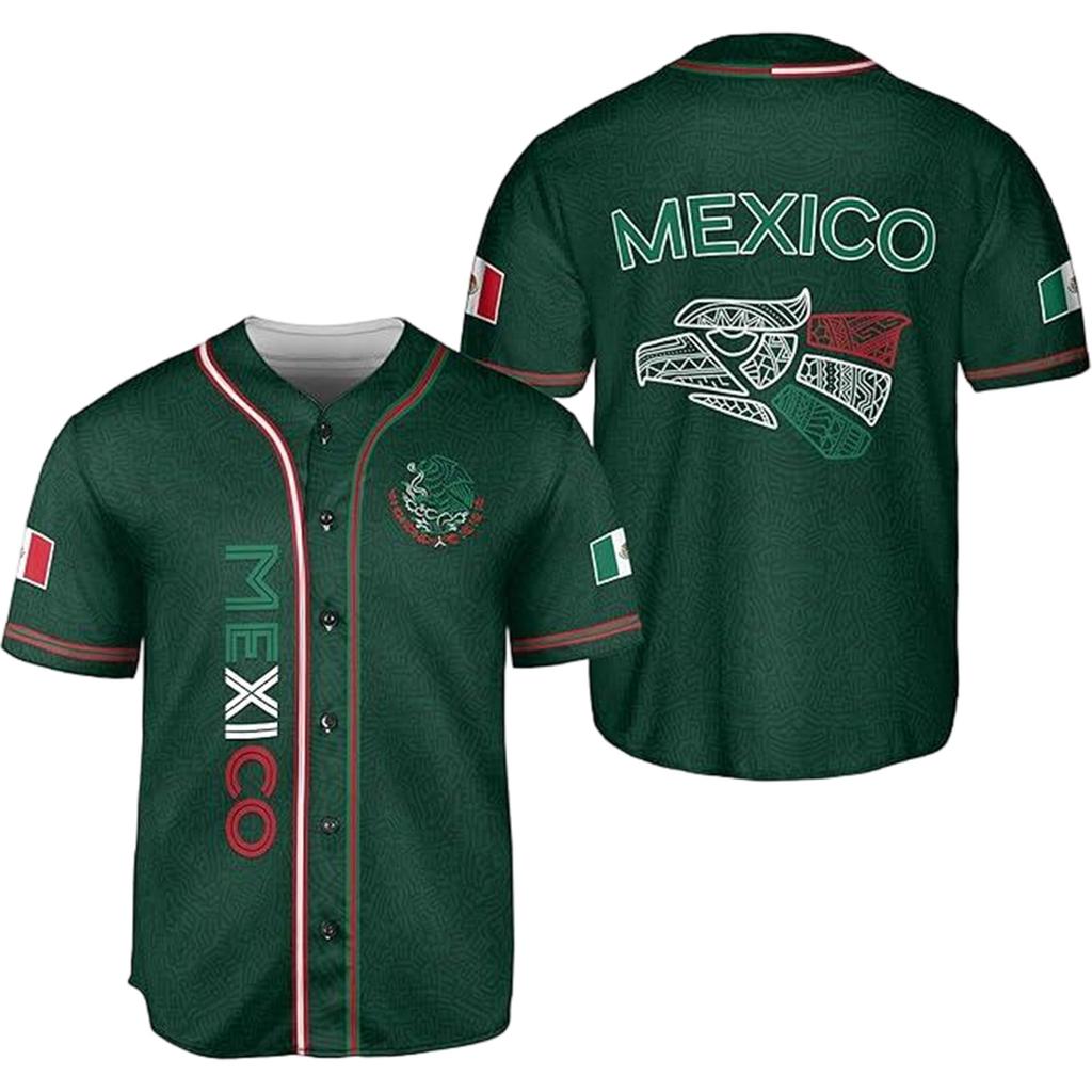 MEXICO Men's Casual Letter Print Short Sleeve T-Shirt for Everyday Wear