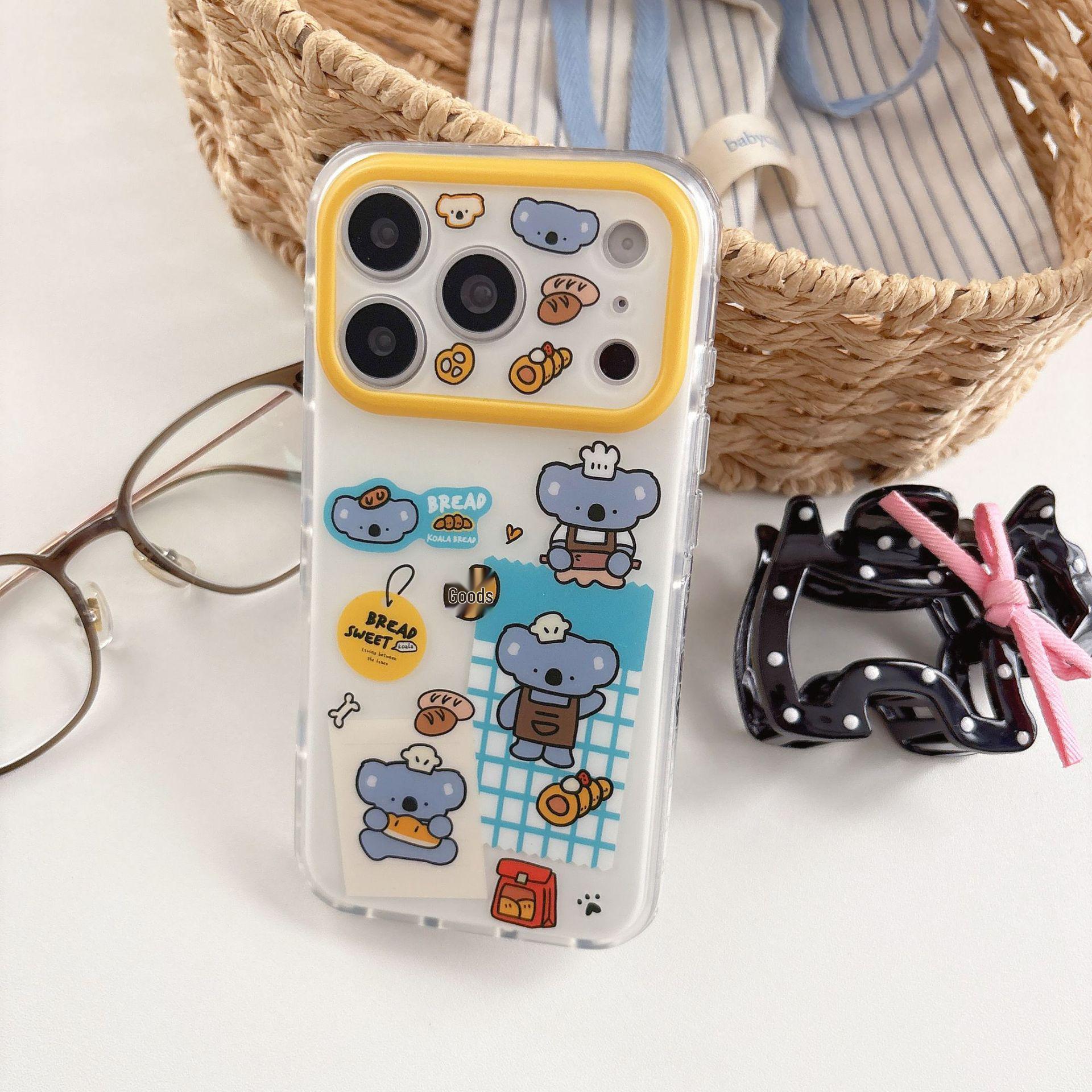 

Graffiti Bread Koala iPhone Case for 14/15/16/17 Pro Max with Chain iPhone 16 Pro