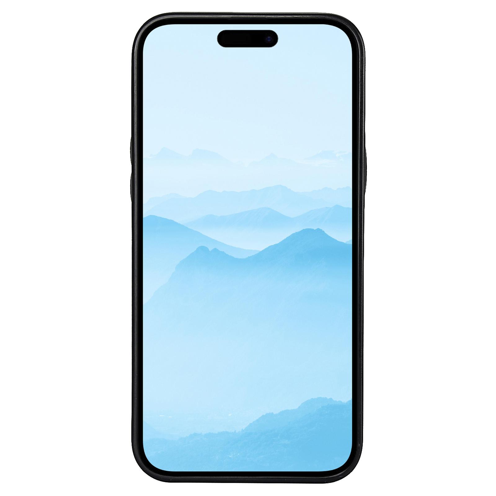 

For iPhone 13/14 Case Anti-Scratch PU+TPU Card Holder Phone Cover Black