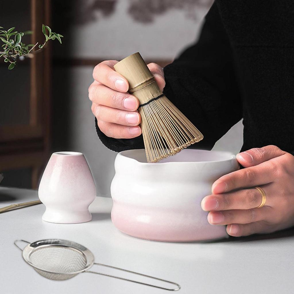 Matcha Whisk Set 7Pcs/set Kitchen Whisk And Bowl Set Japanese Tea Kit With Strainer Spoon Holder Scoop For Tea Lovers