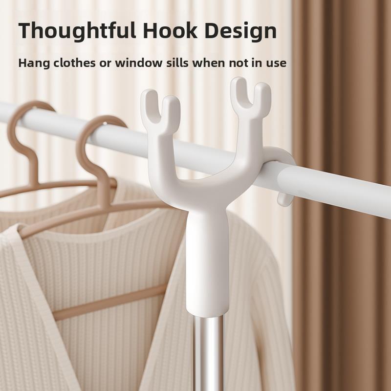 Retractable Clothes Drng Rod Single Prong Clothes Hanger Storage Organizer for Home Dormi Stainl Steel PP Material