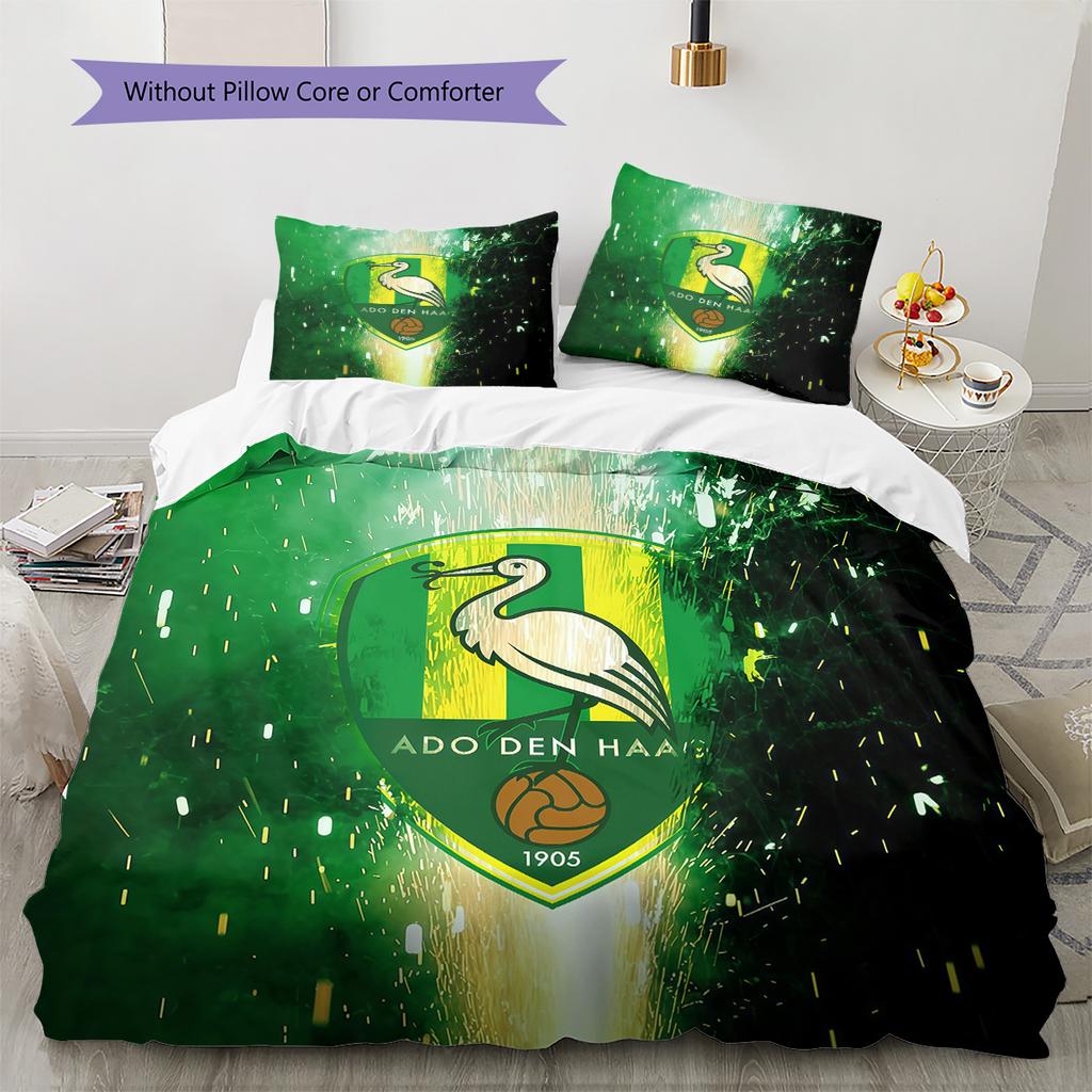 ADO Den Haag Pattern Bedding Quilt Set Home Decoration Gift (1 * Duvet Cover + 2 * Pillowcase Without Core)