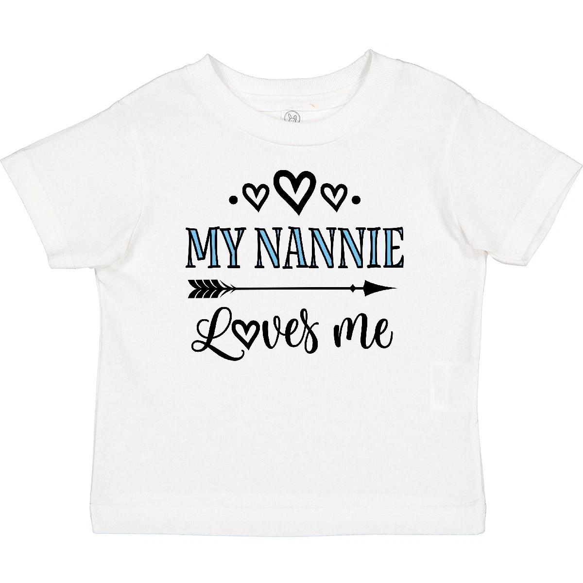 Inktastic My Nannie Loves Me Granddaughter Baby T-Shirt Grandkids Clothes Infant 140