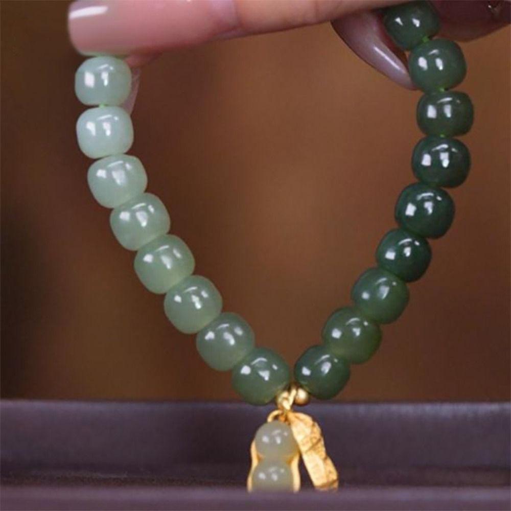 Green Female Hand Chain Stone Bracelets Gradient Stone Bead Bracelets Korean Style Bracelets