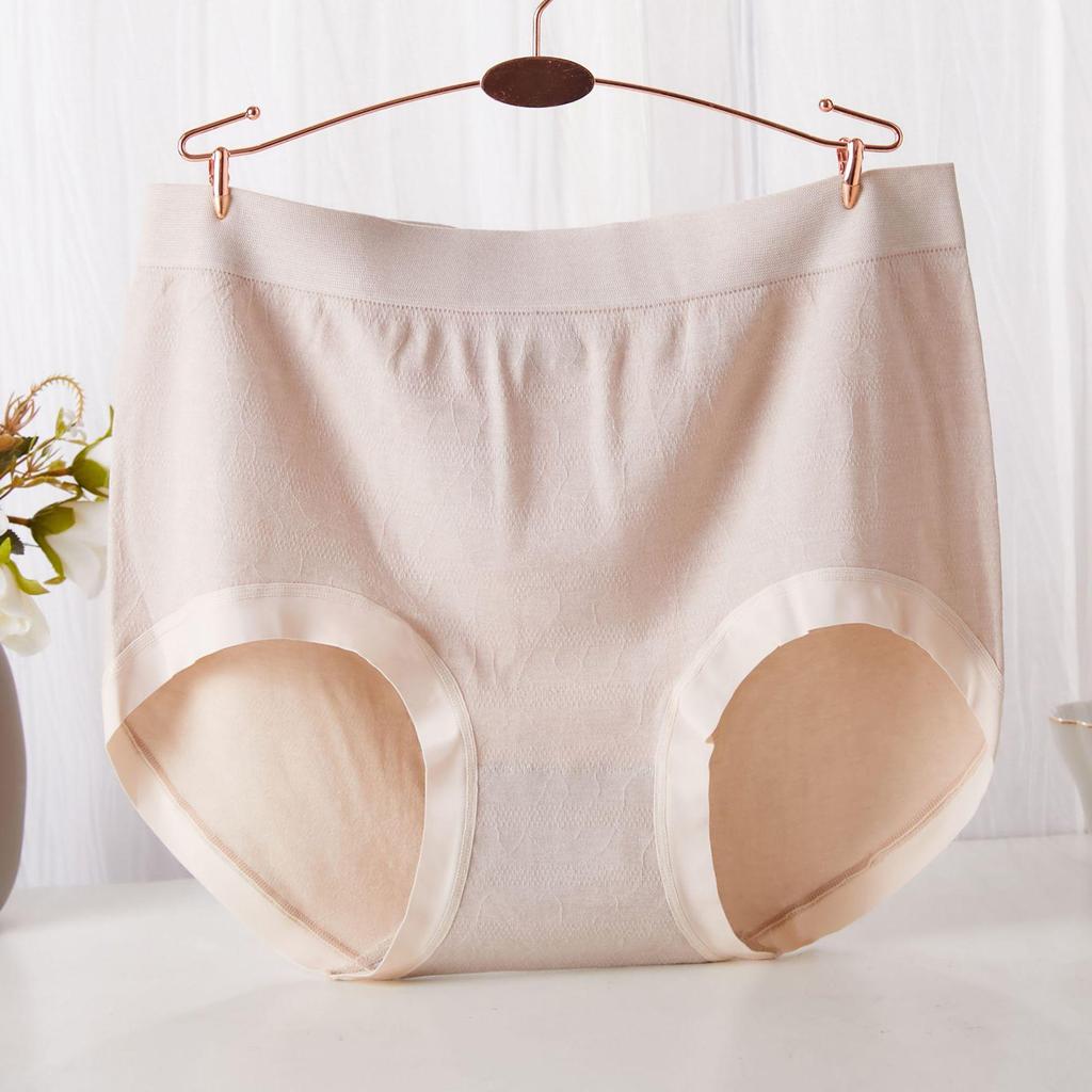 Plus Size Modal Cotton Seamless Mid-High Waist Triangle Panties for Women