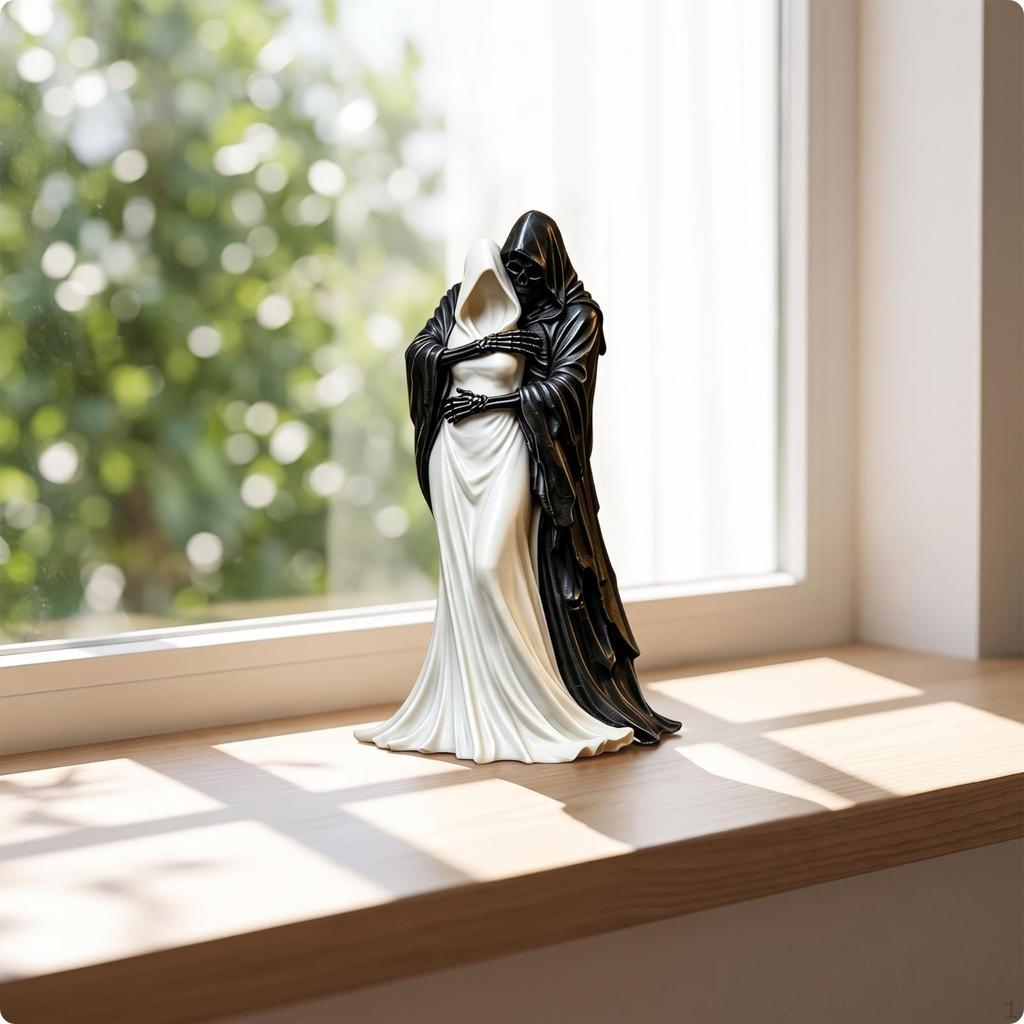 Death and the Dark Queens Figurine Halloween Grim Reaper Statue Somber Gothic