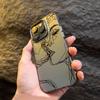Abstract Line Face Aesthetic Matte Laser Case For  Poco F5 X5 X6 Pro Mi 14 13 12 12T 13T Pro 11 Lite NE Shockproof Cover