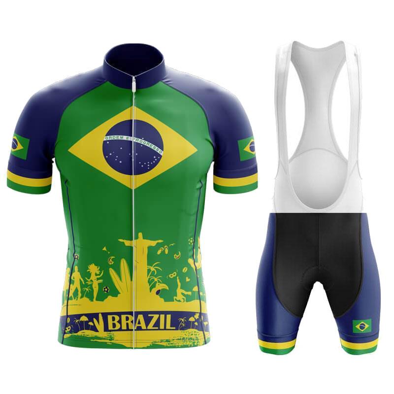 

Brazil Cycling Club 2025 Man Summer Cycling Set Short Sleeve Cycling Clothing Mountain Bike Cycling Kit Triathlon Cycling Jersey 4XL