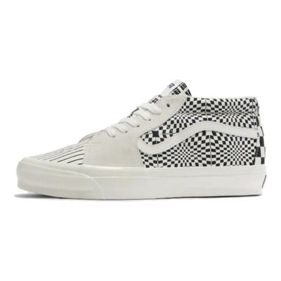 Scarpe da Skate Mid Top Premium da Uomo Bianco Nero Comode Leggere VN000CQQFS8