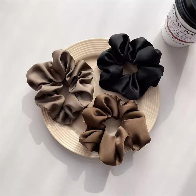 Korean Satin Retro Scrunchie: Elegant Ponytail Tie