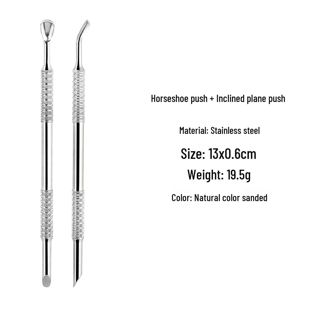 Dual-Headed Stainless Steel Cuticle Remover and Nail Repair Tool