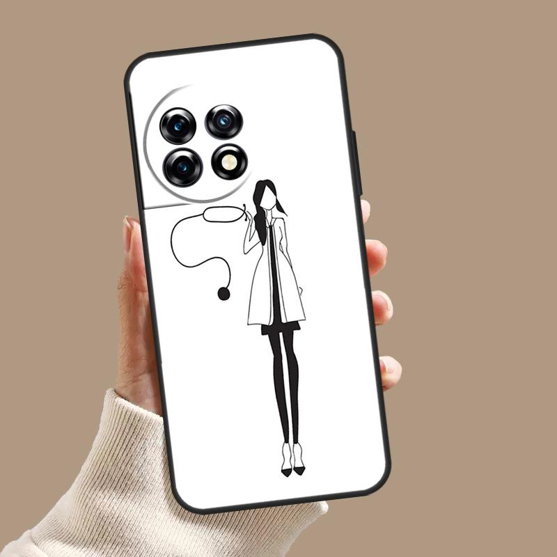 Cartoon Doctor Nurse Case For OnePlus 12R 10R 9R 10T 8T 8 9 10 Pro 11 12 OnePlus Nord CE 2 3 Lite N10 N20 Cover