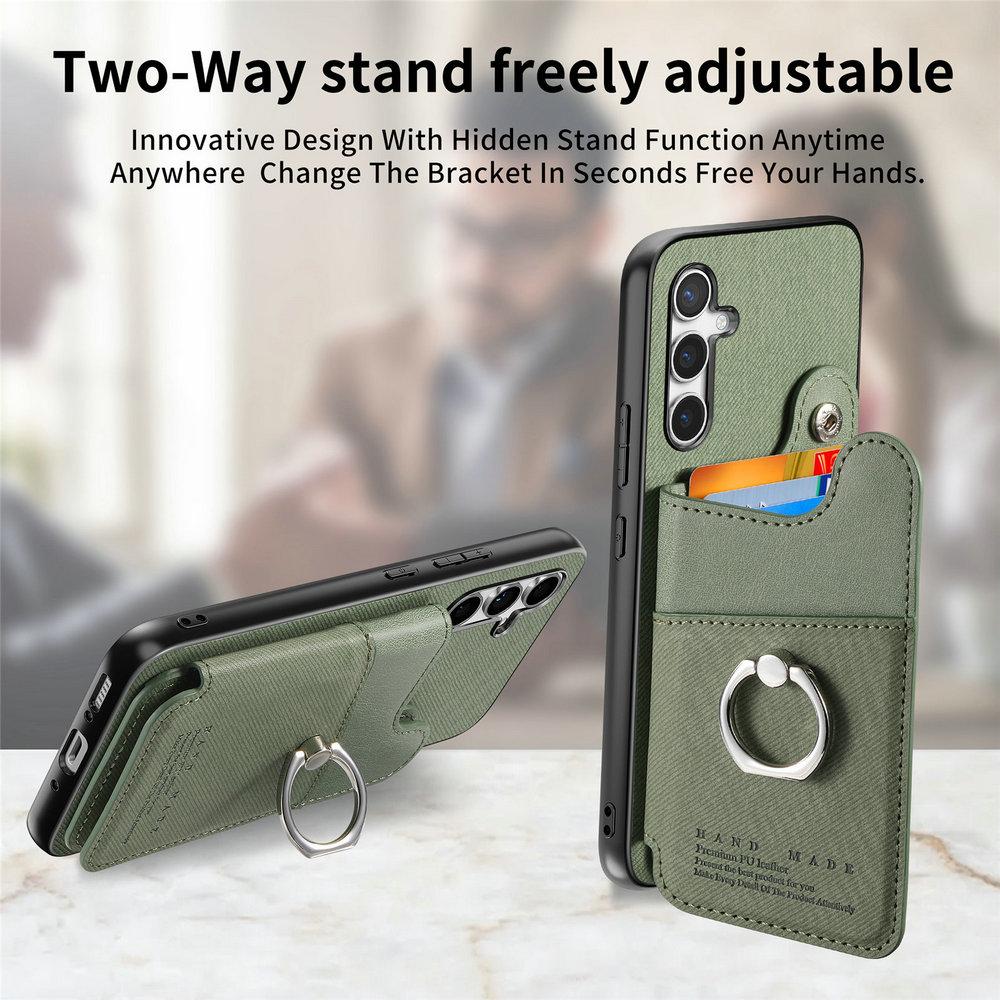 RFID Leather Card Back Case for Coque Samsung A56 5G 2026 Ring Holder Wallet Etui Galaxy A36 A26 A17 A16 A06 A 16 17 36 56 Cover