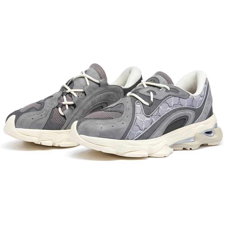 Li-Ning 1990 Lava Retro Thick Sole Height Increasing Non-Slip Wear-Resistant Low-Top Casual Shoes Men Sneaker Gray ALFS193-3