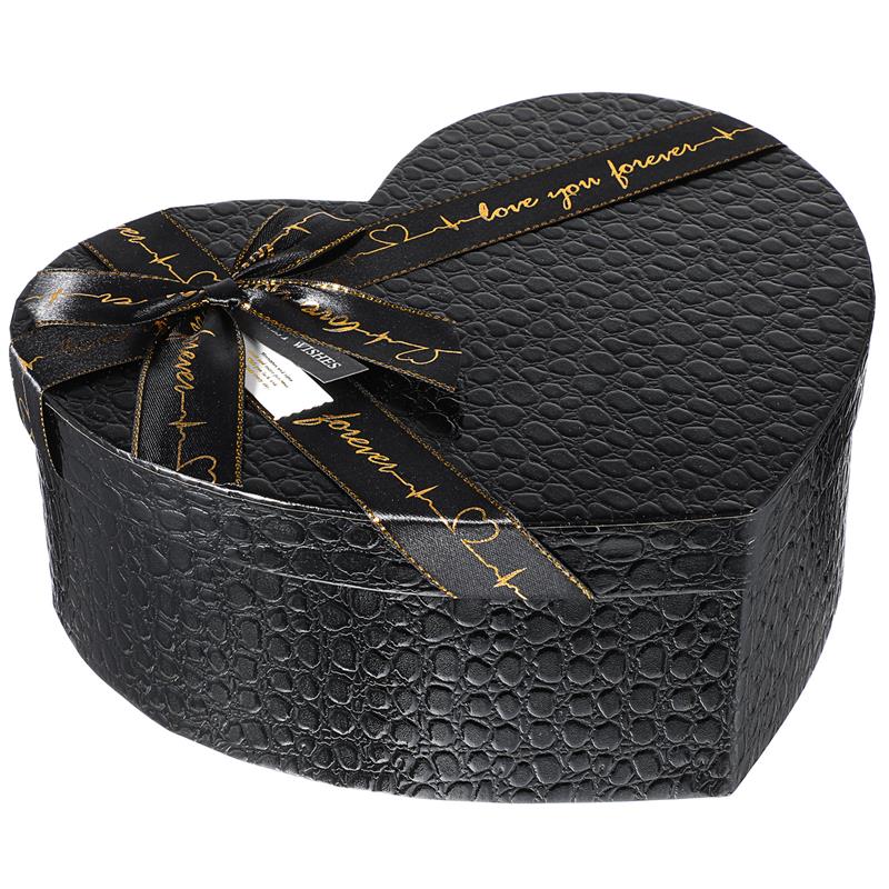 

Подарочные коробки для цветочных композиций в форме сердца, коробки для упаковки шоколадных сладостей, Декор для Дня святого Валентина, Свадебной вечеринки Black