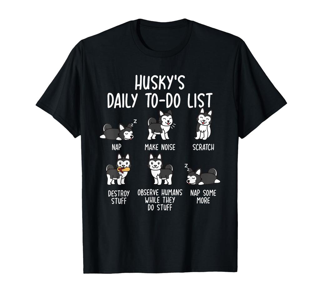Siberian Husky Daily To-Do List Dog T-Shirt