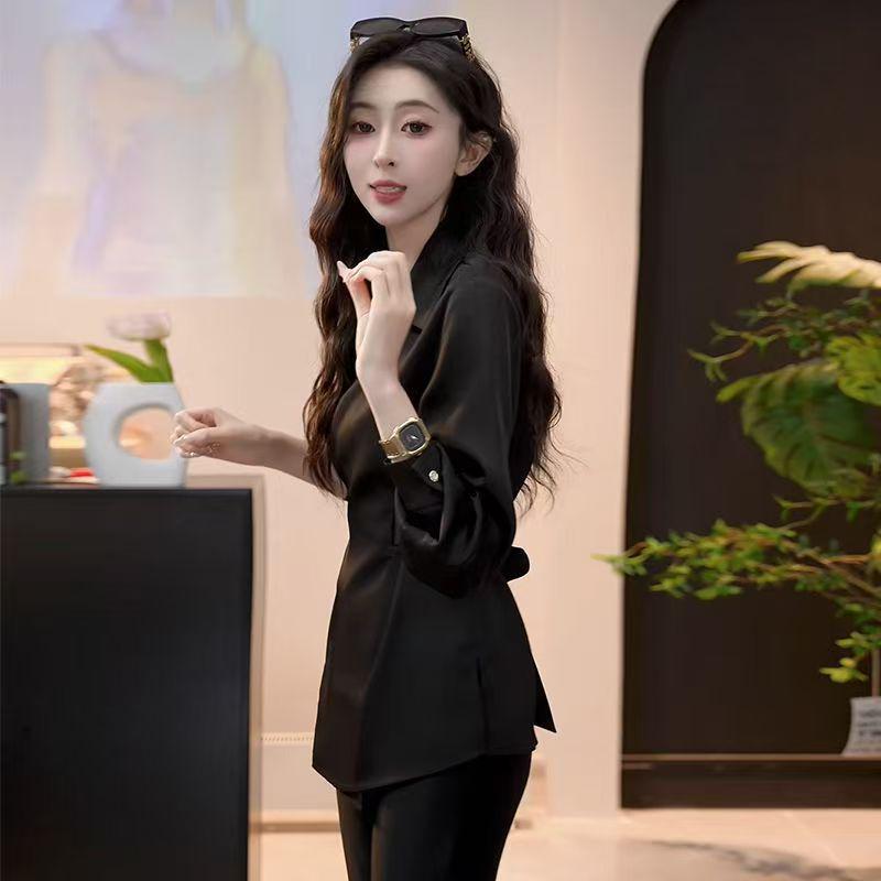 New 2025 Slimming French Silk Satin Top: Influencer Style, Plus Size, Spring Collection