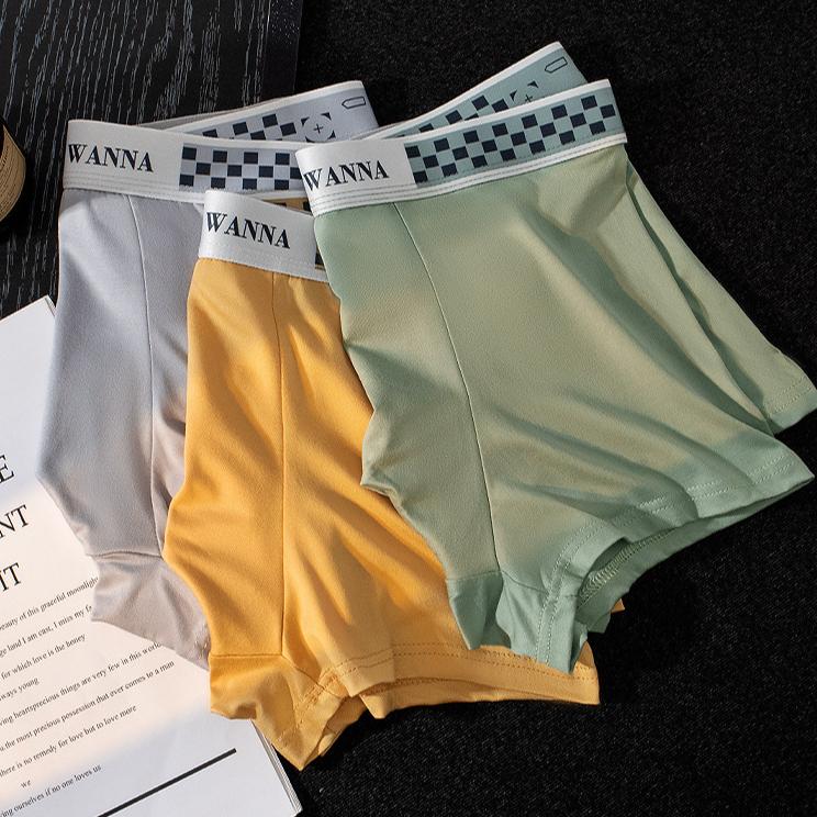 Summer Thin Men's Underwear Breathable Letter Waist Flat Angle Pants for Men