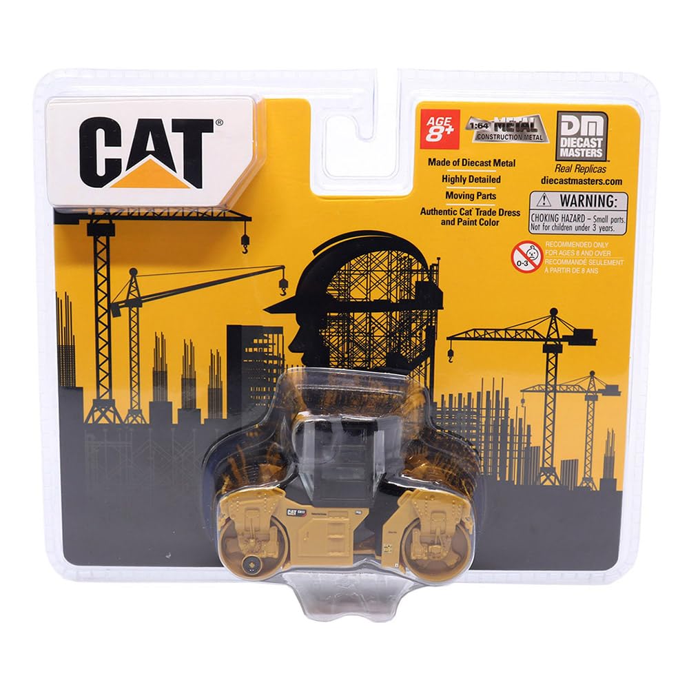 DIECAST MASTERS Rolă vibrantă tandem Caterpillar CAT cu cabină Produs finalizat DM84641CS 1/64 CB-13