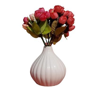 Ceramic Flower Vase Without Flower Medium Size, Ivory White, 1 Piece