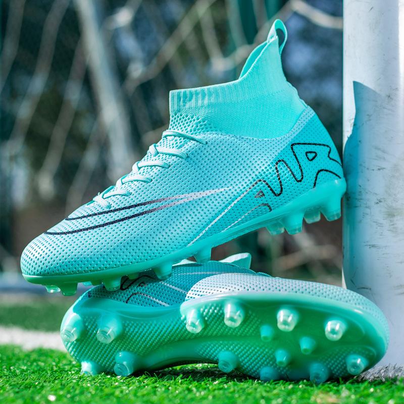 New student adult non-slip and breathable wear-resistant high-top football shoes professional game training light and breathable comfortable stickers