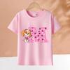 PAW Patrol Çocuk Pembe Kısa Kollu Tişört Kızlar Skye Polyester Üstler Çizgi Film 26 Harf Baskılı Sweatshirt Çocuk Doğum Günü Hediyeleri