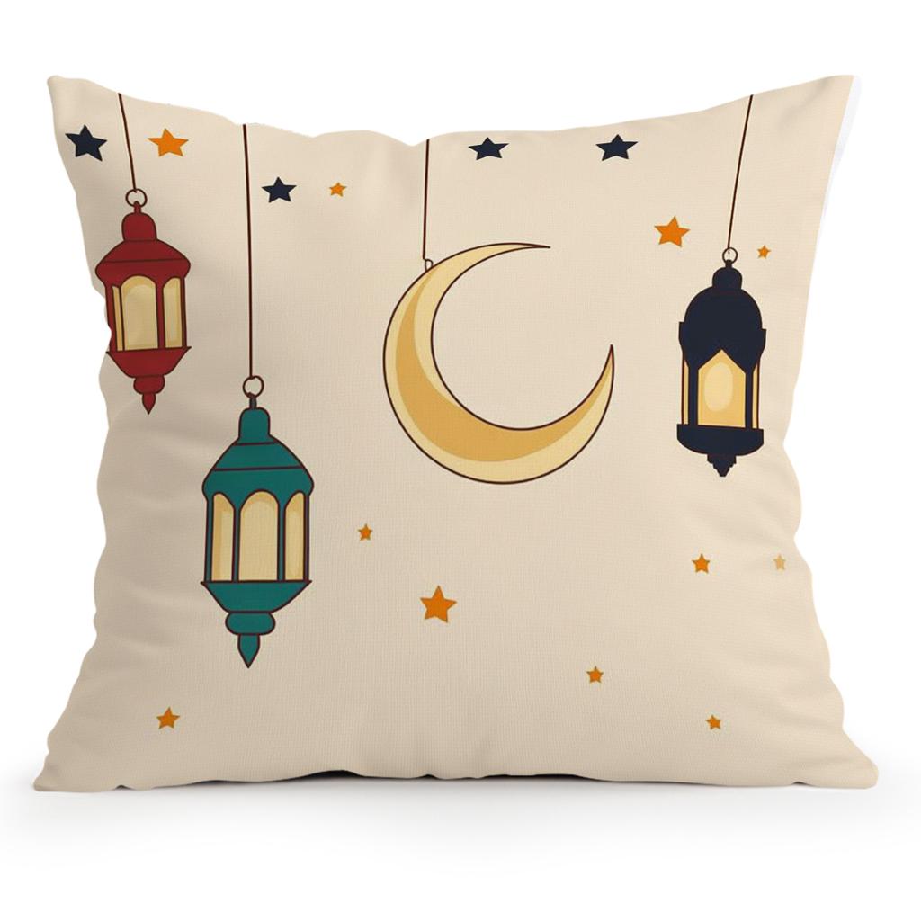 Ramadan Themed Cartoon Illustration Cushions Pillowcase Polyester Cushion Cover Throw Pillow Pillowcover Home Car Sofa Decor
