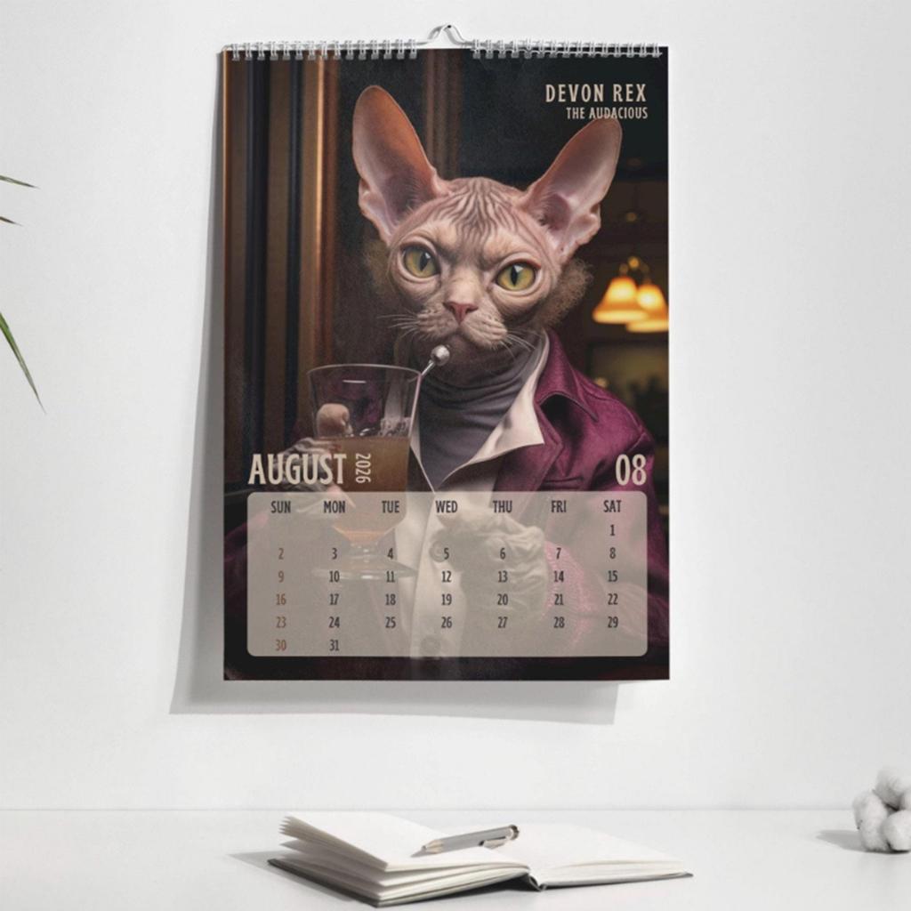 Badass Cats Wall Calendar 2026, Funny CatCalendar With 12 Hilarious Photos, Humor Wall Calendar For Home Or Decor