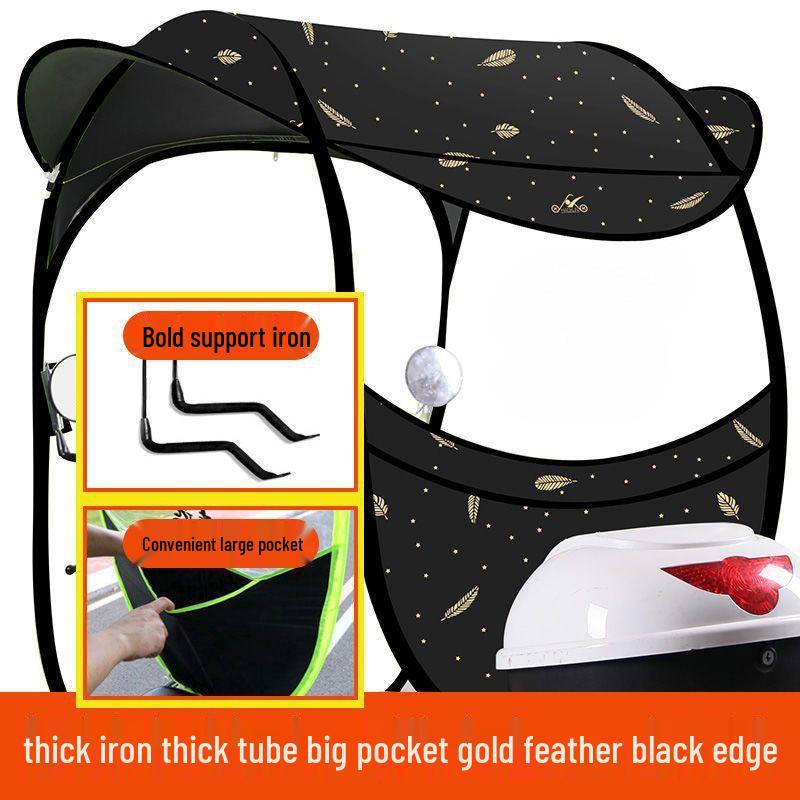 Puff Electric Vehicle Canopy: Sunshade, Windshield, and Rainproof Cover for Bicycles and Motorcycles