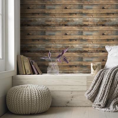 15 Distressed Wood  Self Adhesive Wallpaper Removable Wallpaper Stick And Peel Wood Plank Wallpaper Wardrobe Renovation Stickers