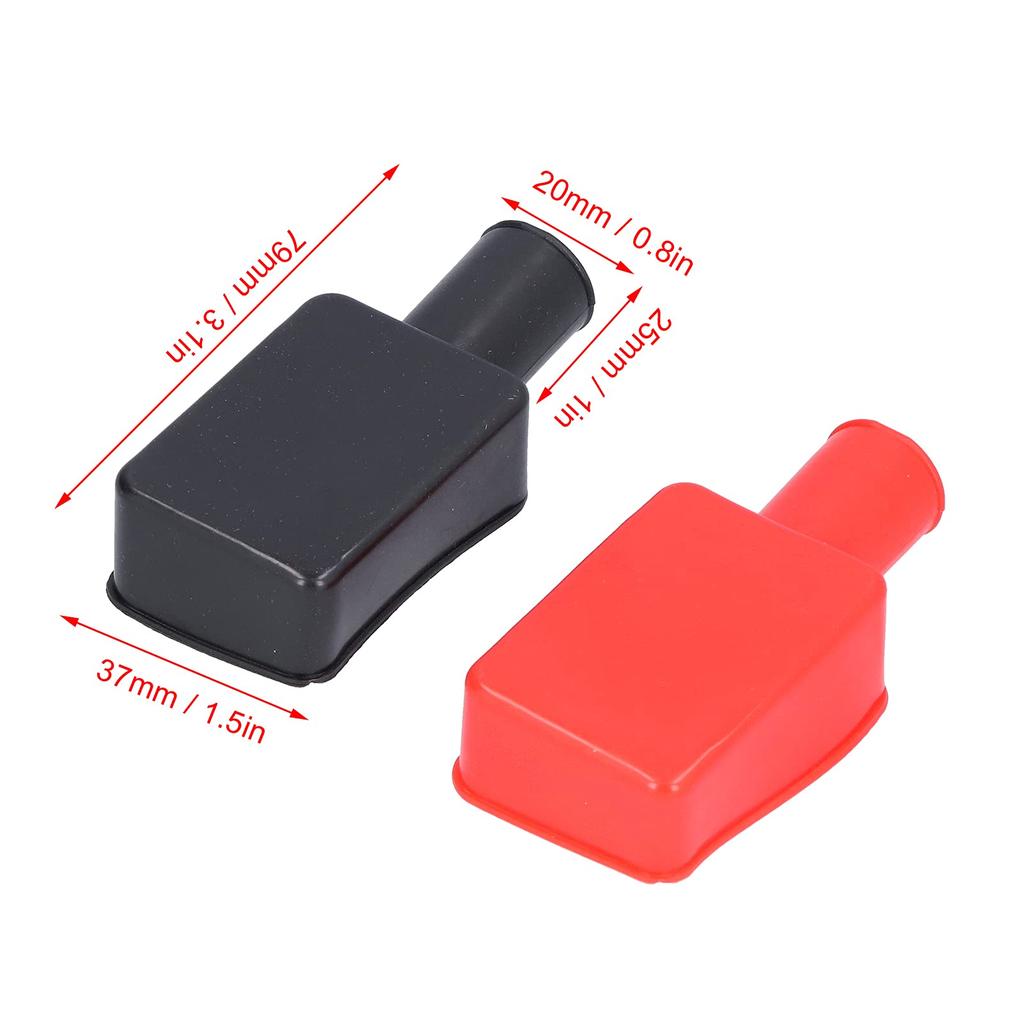 KIMISS 2pcs Terminal Cover, Universal Positive Negative Post Stud Cap Rubber Flexible Terminal Cap Insulated Protective Boots