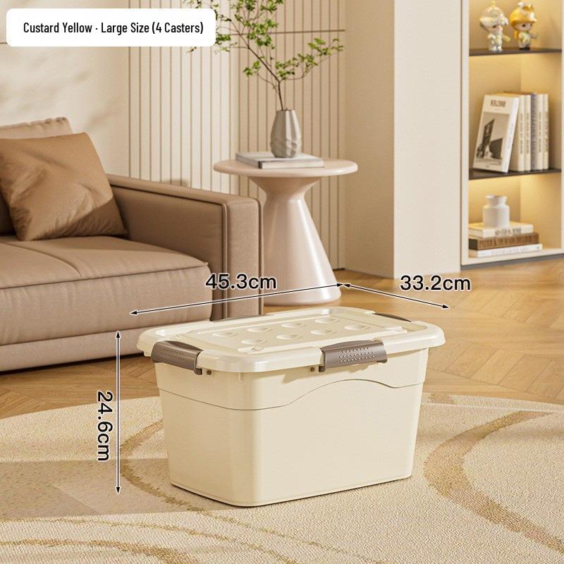 Extra Large Plastic Storage Box with Wheels for Toys, Snacks, Clothes - Thickened Container for Living Room & Bedroom