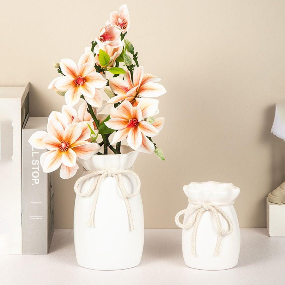 Bow Design Flower Vase White Desktop Decor Ornament Modern Art Nordic Decorative Vase  Garden